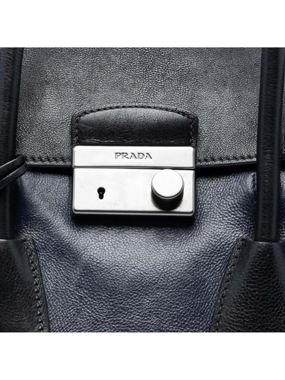 Prada Bicolor Glace Calf Sound Lock #276815P48B - Picture 6 of 7